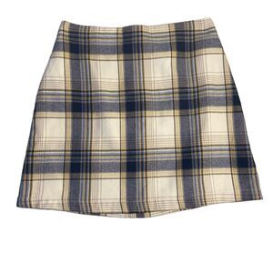 Francesca’s Blue Rain Women Size Small Plaid Skirt Lined Cottage‎ Light Academia